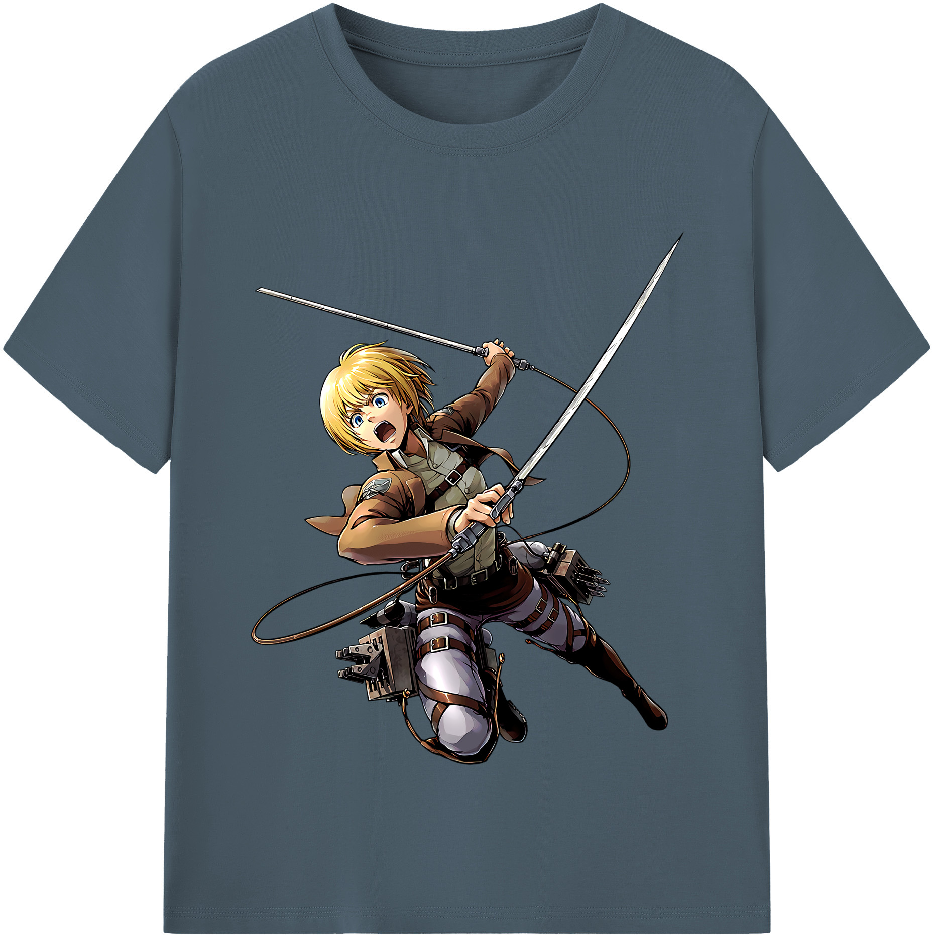 （画像用） 進撃の巨人 アルミン·アルレルト Attack on Titan Armin Arlert 綿100％半袖Tシャツ（フロントプリント）